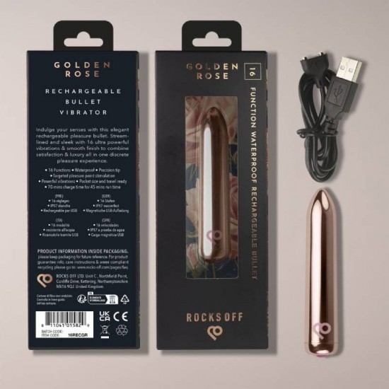 Вибратор куршум презареждаем RO 90 Rechargeable bullet - Golden Rose Вибратор куршум презареждаем RO 90 Rechargeable bullet - Golden Rose