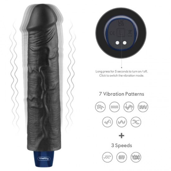 Голям Черен Пенис Вибратор 23см презареждаем - 9.5" REAL SOFTEE Rechargeable Vibrating Dildo Black Голям Черен Пенис Вибратор 23см презареждаем - 9.5" REAL SOFTEE Rechargeable Vibrating Dildo Black