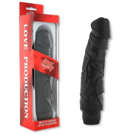 Perfect Pleasures Vibe Black – голям реалистичен вибратор 22 см, черен