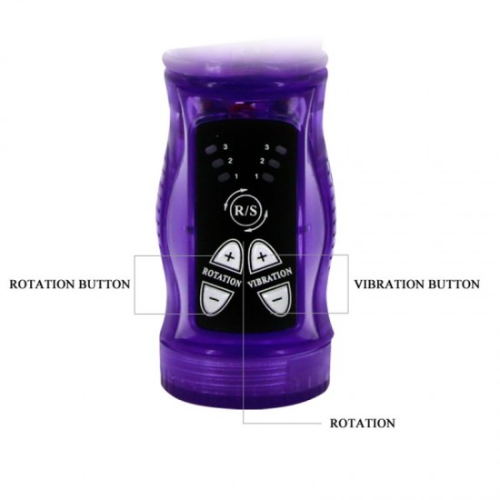Въртящ вибратор за G-точка с клиторен стимулатор – Happy Angel 22 cm Purple