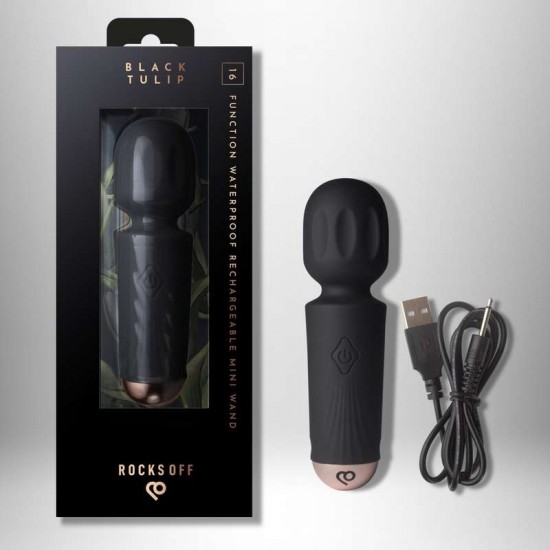 Компактен презареждаем мини вибратор масажор с 16 режима – Rechargeable Mini Wand - Black Tulip Компактен презареждаем мини вибратор масажор с 16 режима – Rechargeable Mini Wand - Black Tulip