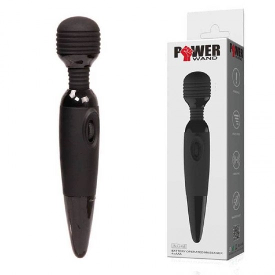 Мощен вибромасажор с гъвкава оребрена глава – Pretty Love Power Wand Black Мощен вибромасажор с гъвкава оребрена глава – Pretty Love Power Wand Black