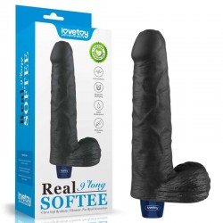 Презареждаем вибратор дилдо 22,6 см с 10 функции – Lovetoy 9" REAL SOFTEE Rechargeable Vibrating Dildo Black