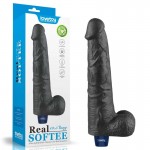 Дилдо вибратор голям 27 см с 10 функции – Lovetoy 10.5" REAL SOFTEE Rechargeable Vibrating Dildo Black