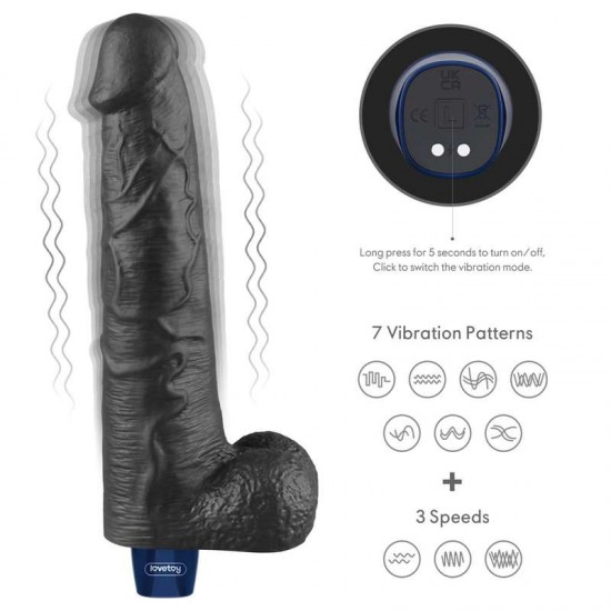 Дилдо вибратор голям 27 см с 10 функции – Lovetoy 10.5" REAL SOFTEE Rechargeable Vibrating Dildo Black