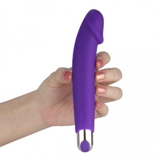 Малък Вибратор Дилдо Гъвкав Силиконов Rechargeable IJOY Silicone Vibrator Dildo Purple