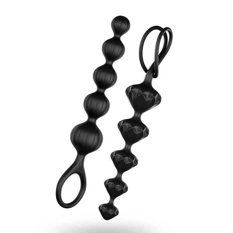 Комплект 2 броя анални броеници Satisfyer Beads Black Soft Silicone код: 2044 цена с дискретна доставка