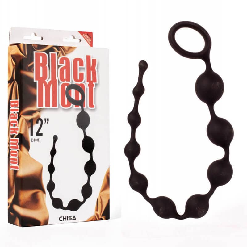 Гъвкава анална броеница от силикон Playful Beads Black Mont Chisa код: 2155 цена с дискретна доставка и опаковка от Секс Магазин Еротика