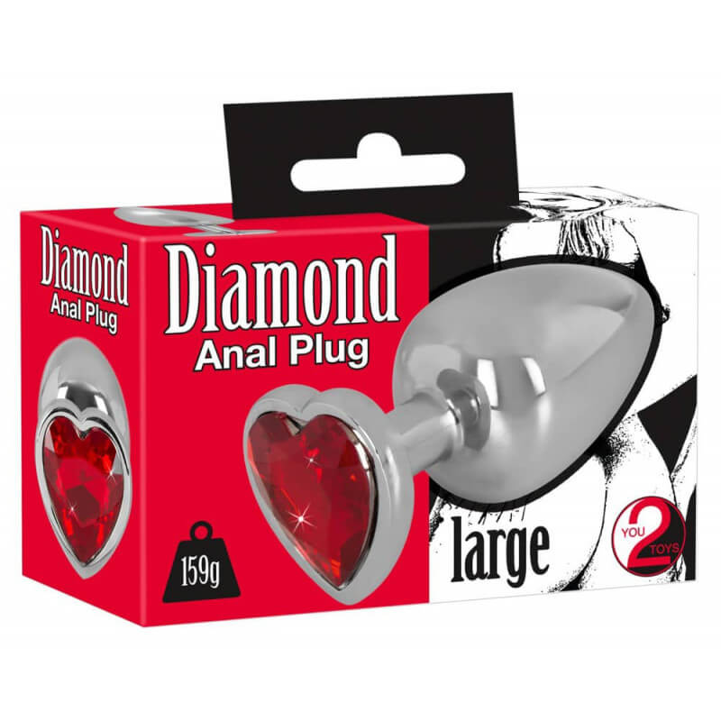 Анален Разширител Diamond Anal Plug Large голямо анално бижу със сърце код: 2173 цена с дискретна доставка от Секс Шоп Еротика