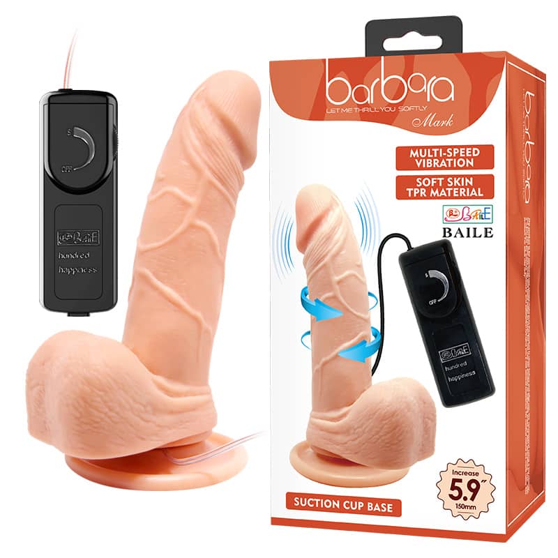 Дилдо Вибратор Barbara Mark 15см изкуствен пенис отливка с въртеливи движения и вибрация код: 2287 цена с дискретна доставка от Секс Шоп Еротика