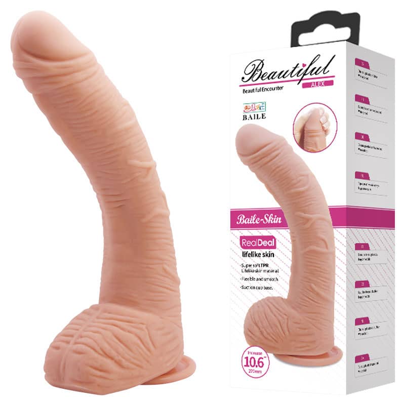 Голям Пенис 27см Гъвкаво Дилдо Beautiful Alex 10,6 инча Dildo RealDeal Lifelike Skin код: 2290 цена с дискретна доставка от Секс Шоп Еротика