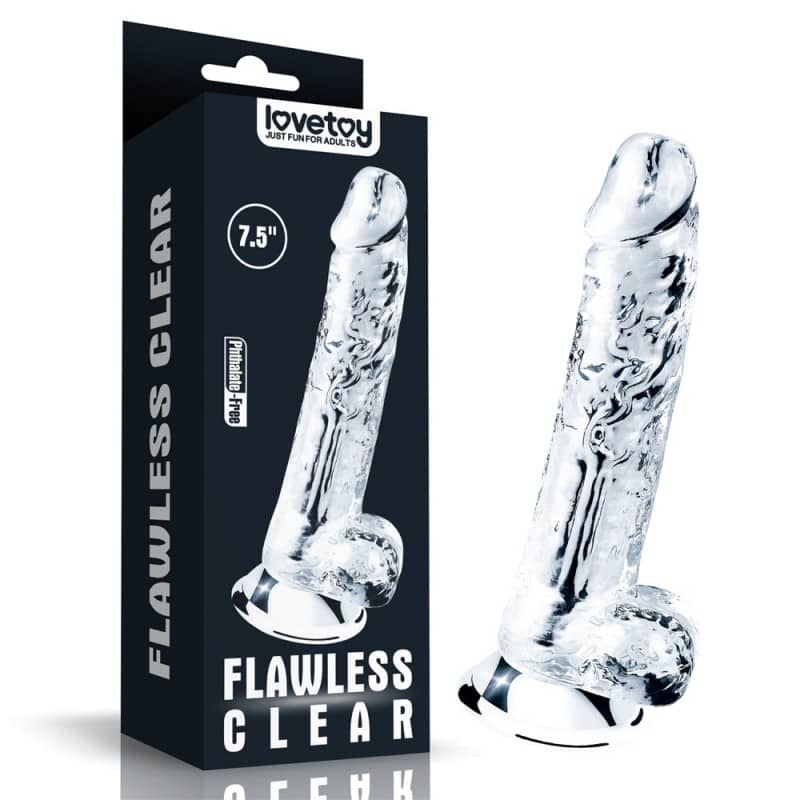 Гъвкаво прозрачно дилдо Flawless Clear Real Penis код: 2457 онлайн цена с дискретна доставка от Sex Shop Erotika