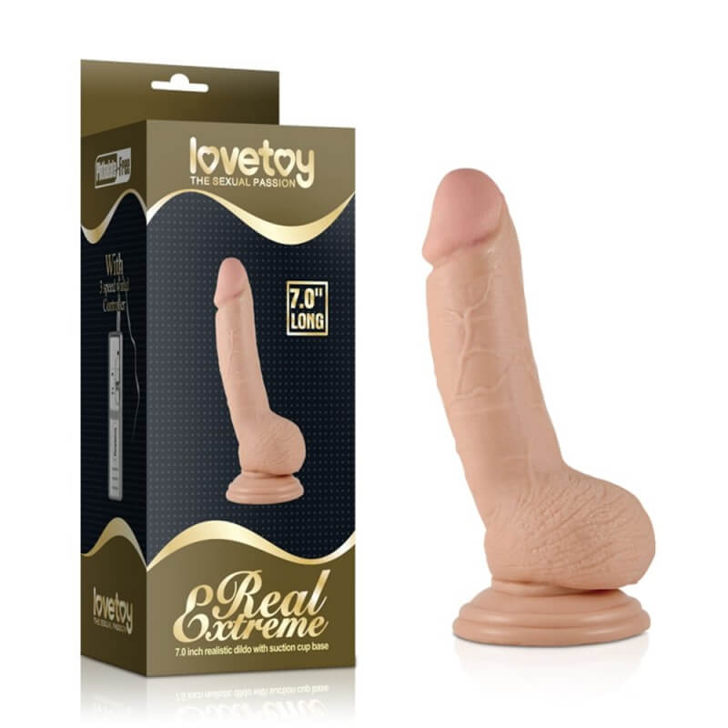 Вибриращо Дилдо 18см пенис отливка изкуствен член 7 Real Extreme Vibrating Dildo код: 2438 цена с дискретна доставка онлайн от Секс Магазин Еротика