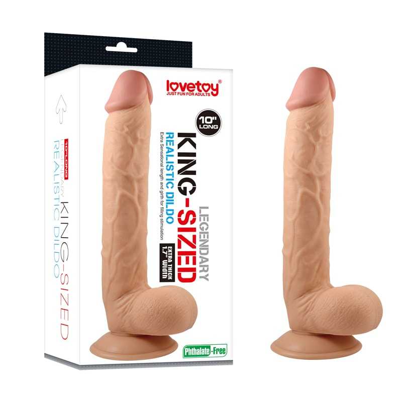 Дилдо изкуствен пенис отливка King Херкулес XXL 28см Lovetoy Legendary King Sized Dildo 10'' за яко ебане на жена ми и секс тройка с ебаха жена ми и голям изкуствен кур