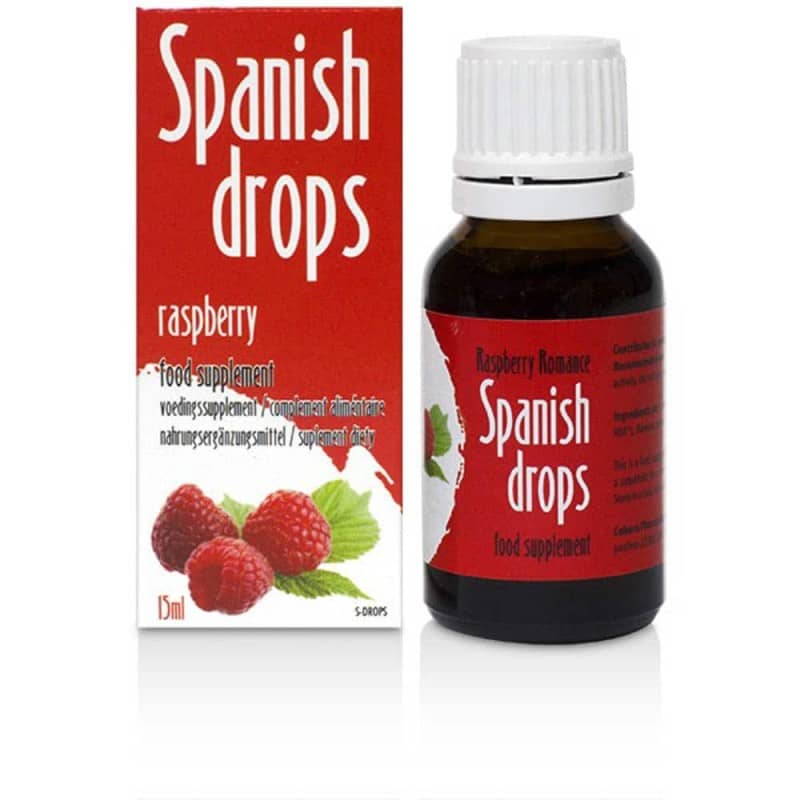 Испанска муха капки с вкус Малина Spanish Drops Raspberry Romance 15мл за възбуждане на жени и стимулиране на желание за секс код: 2492 цена с дискретна доставка от Sex Shop Erotika