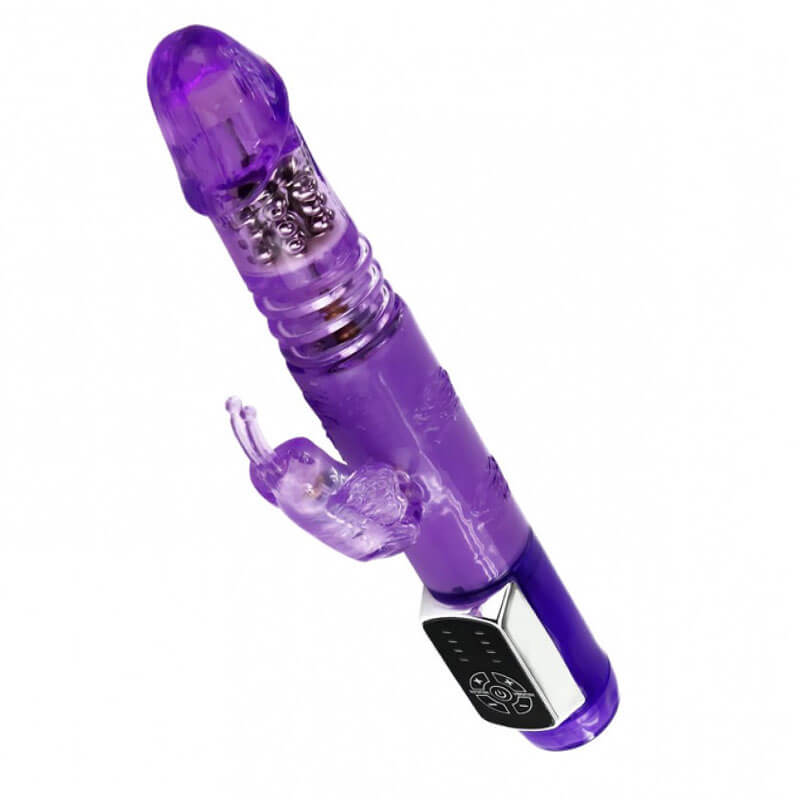 Вибратор с тласъци пулсатор с клитор стимулатор Prince Rabbit Butterfly Vibrator цена от Sex Shop Erotika ще ви накара да се извивате от оргазми и да крещите силно като свършвате а тласъците които влизат във вас по време на секс и превъзхождат мъжки пенис