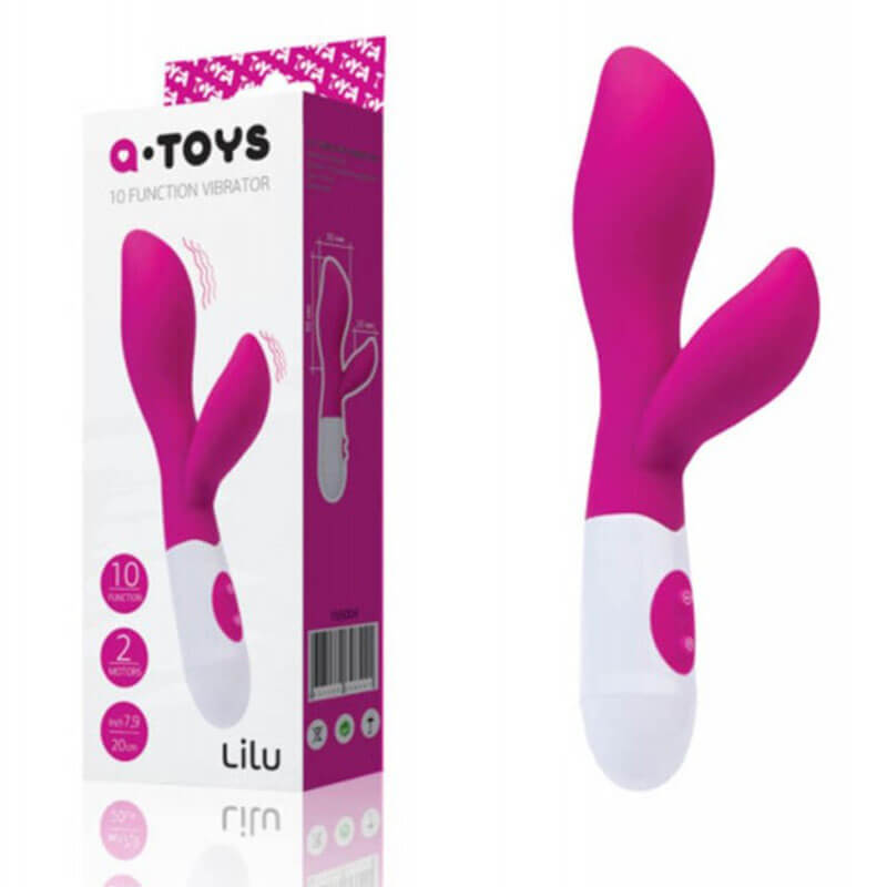 ибратор Lilu A-Toys с голяма дебела главичка и форма за G-spot оргазъм от онлайн магазин за секс играчки Еротика. Лилу за оргазъм и емоции на възбуда. Секси, анатомичен и ергономичен с клиторна приставка .Прекрасен подарък за всяка дама на възраст